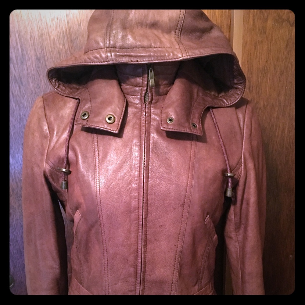 Brown leather jacket